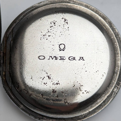 Around 1905 Antique Omega pocket watch with silver plated case works well